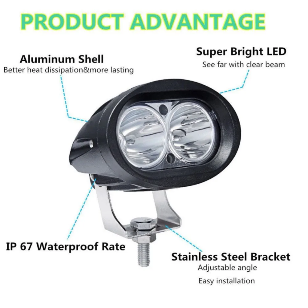 AUTOMOR светодиодный рабочий светильник бар противотуманная фара 12V 24V 20W фары для