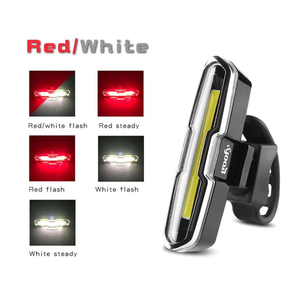 120 Lumens USB Rechargeable Front Rear Bicycle Light Lithium Battery LED Bike Tail Light Red White red blue or red white blue
