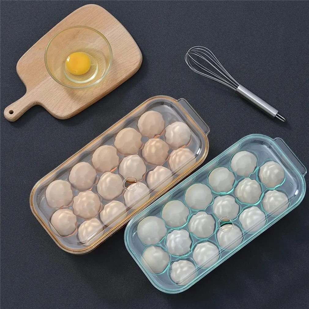 

Egg Storage Box Egg Holder For Refrigerator Transparent Single Layer With Lid Stackable Egg Containers 16 Eggs