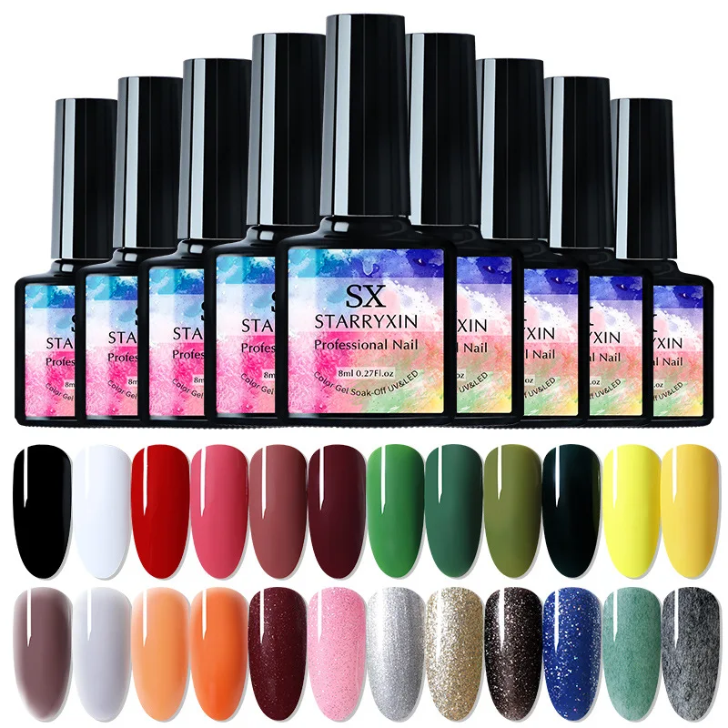 

Nail Gel Polish Semi-permanent UV LED Lamp Glitter for Manicure Set Nail Art Nail Base Top Coat Gel Lacquer Varnishes Gel Nail