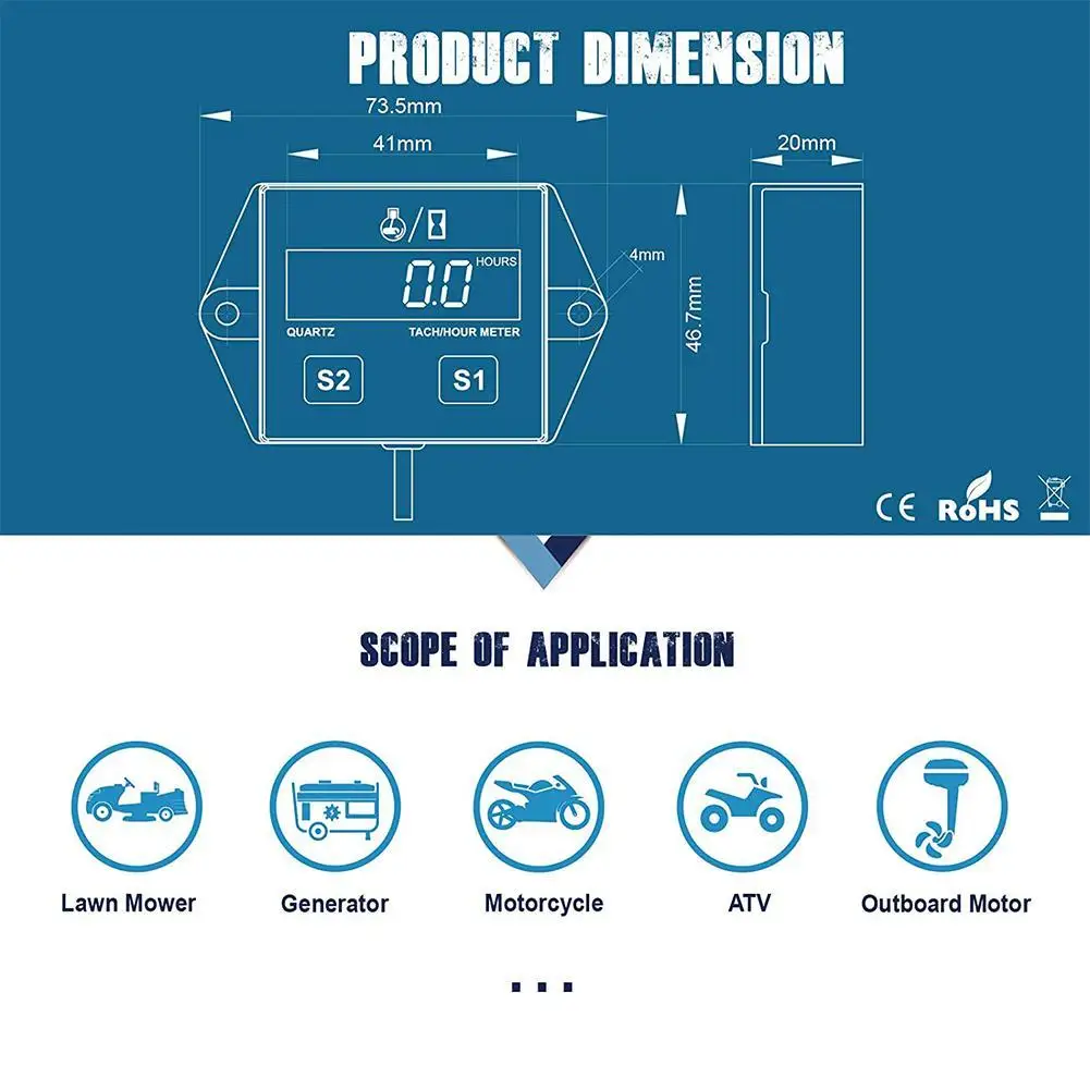 Цифровой тахометр двигателя измеритель скорости жидкокристаллический дисплей