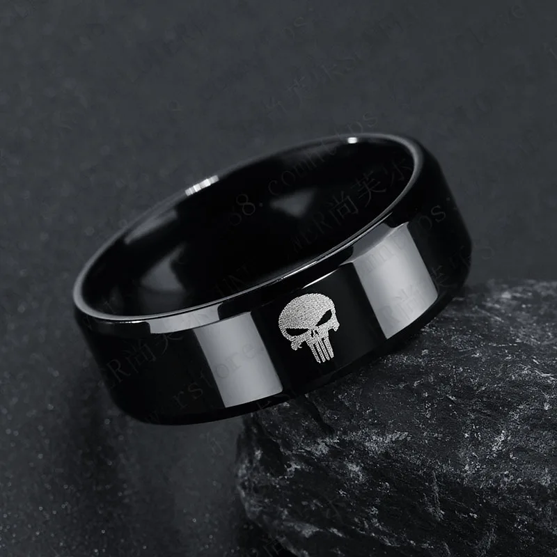 Visisap Скелет крест Лев черный Нержавеющая сталь кольца для мужчин Для женщин