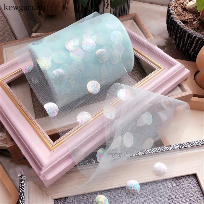 Kewgarden 10 см лазерные точки сетчатая Вуаль ленты DIY Hairbow аксессуары для корсажа