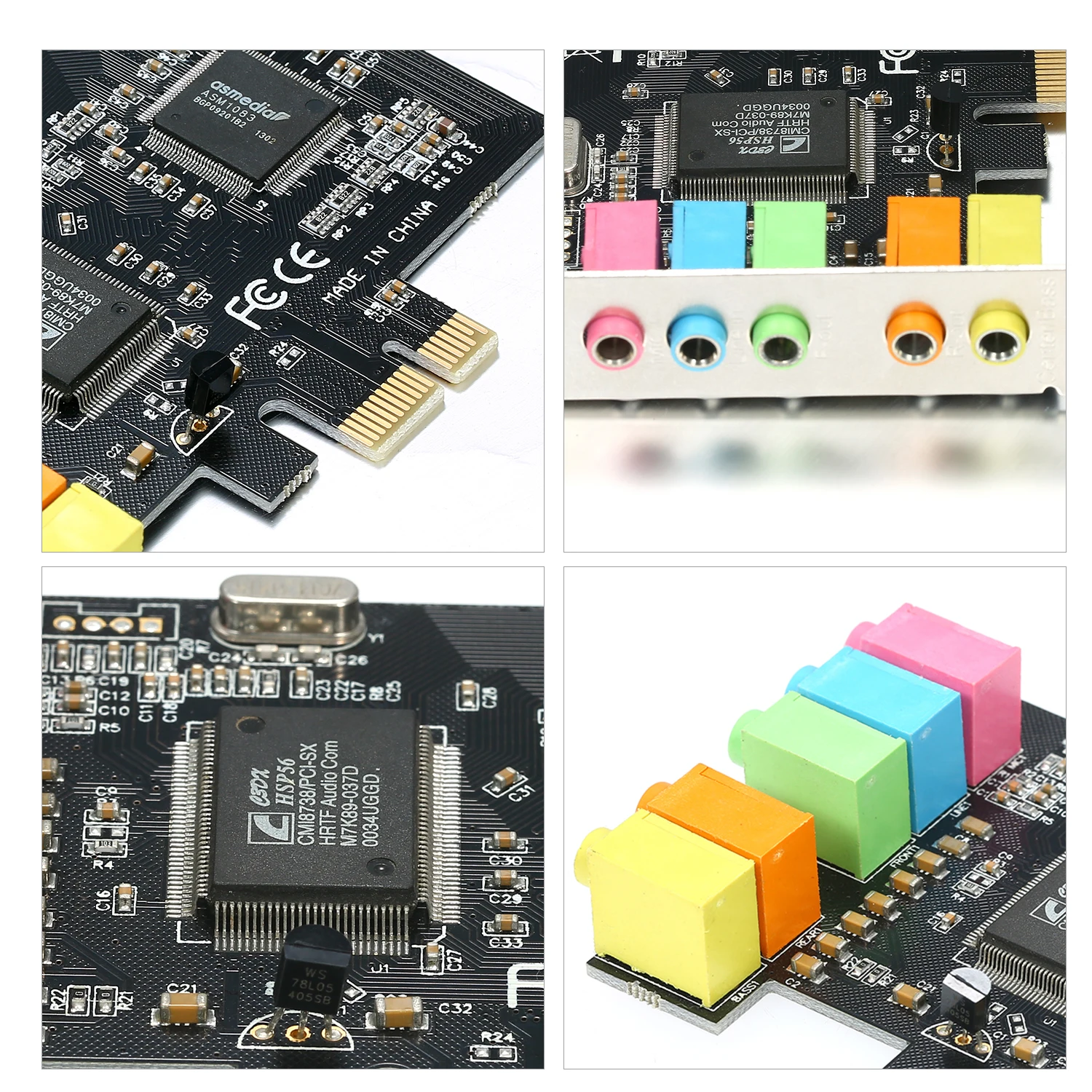 Новая PCI Express x1 E 5 1 каналов CMI8738 чипсет аудио цифровая звуковая карта с