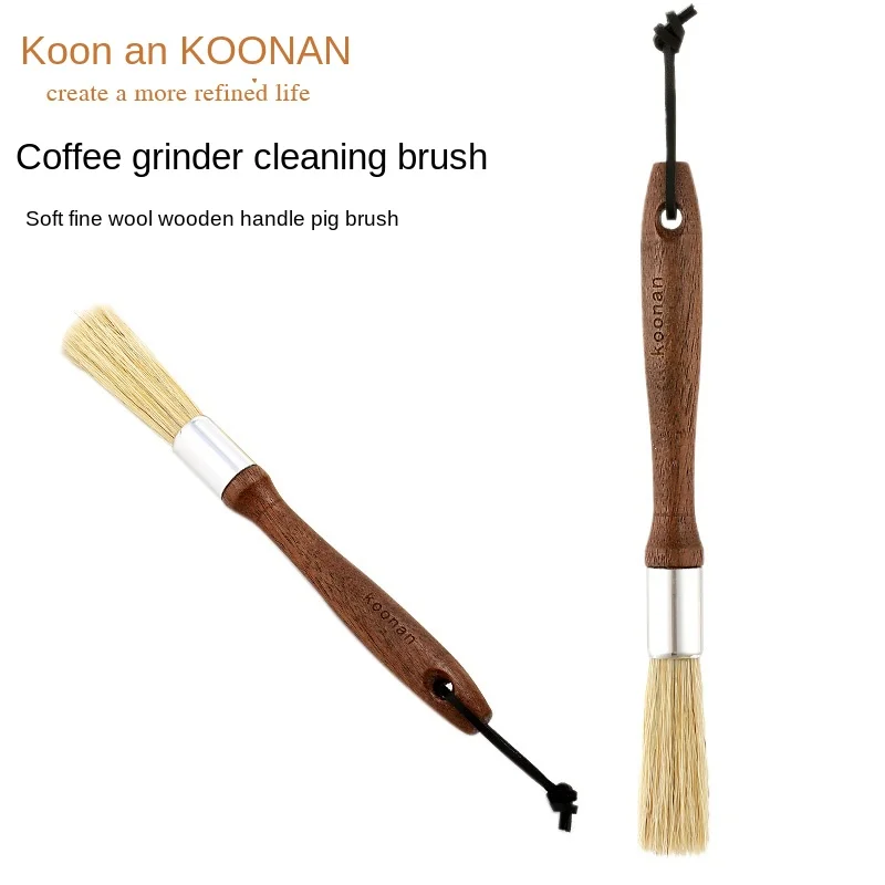 

Кофе кисть из орехового дерева деревянная ручка ручной шлифовальный станок Молотый кофе Кофе щетка