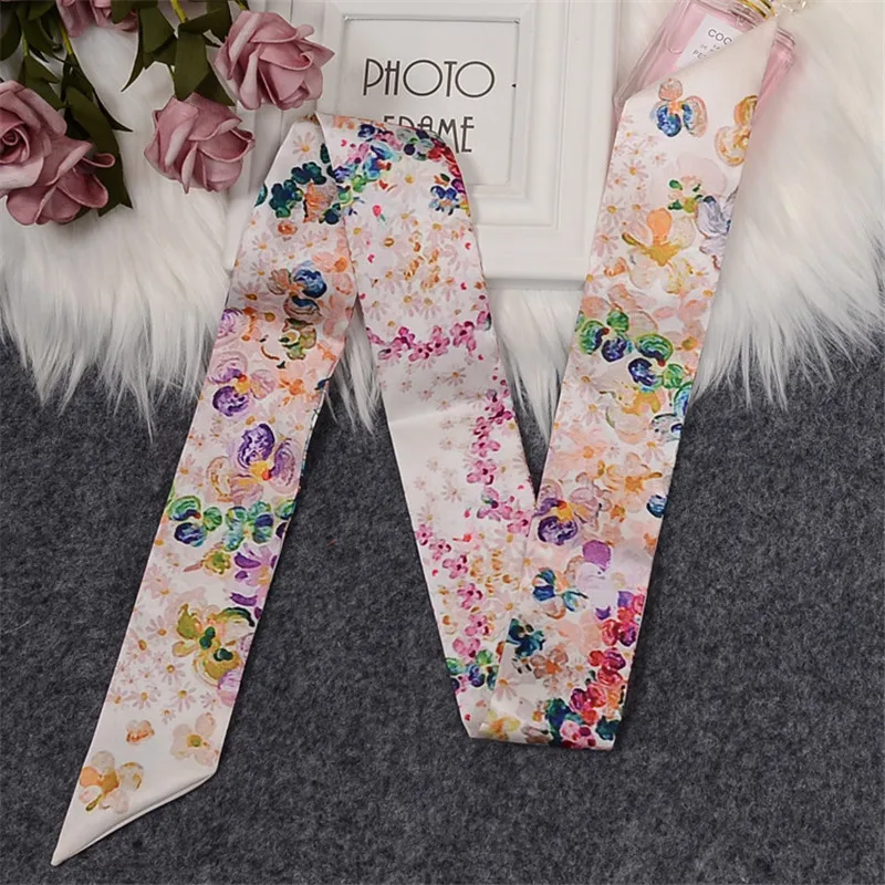 Цветной роскошный брендовый шарф с масляной росписью Pansy женская шелковая сумка