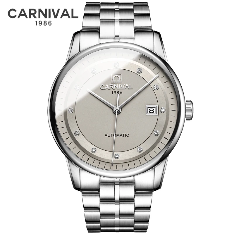 CARNIVAL Luxury Sapphire MIYOTA Movement Mechanical Watch Fashion Men Calendar Waterproof Automatic Watch Relogio Masculino 5668