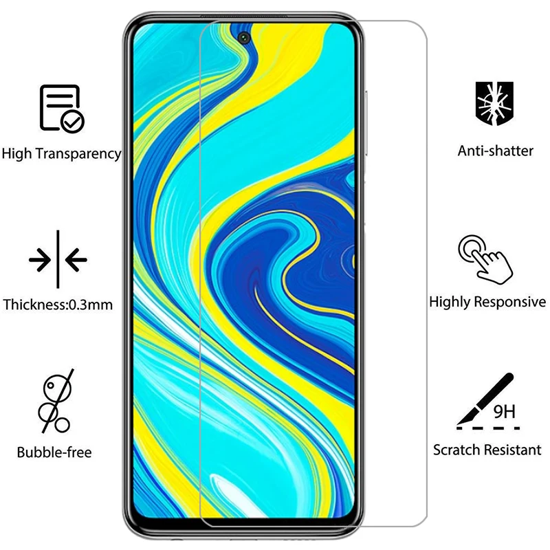 Защитное стекло для Xiaomi Redmi Note 9S закаленное | Мобильные телефоны и аксессуары