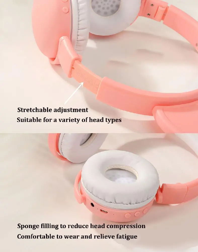 Hobbyline Bluetooth 5 0 наушники милые кошачьи уши Беспроводные Стерео шумоподавление