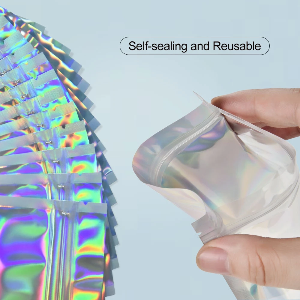 

Eyelashes Package In Bulk Holographic Laser Ziplock Bag Eyelash Storage Custom Brand Logo Sticker Wholesale Idea Gift Packaging
