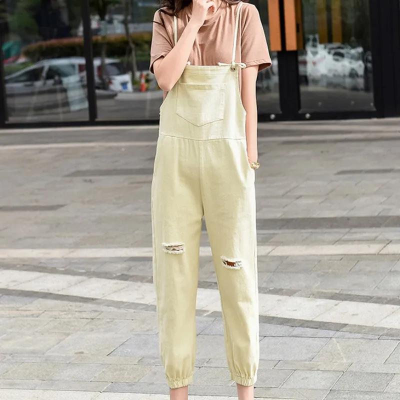 Женские комбинезоны с дырками 5 цветов весенне Осенние Комбинезоны для женщин