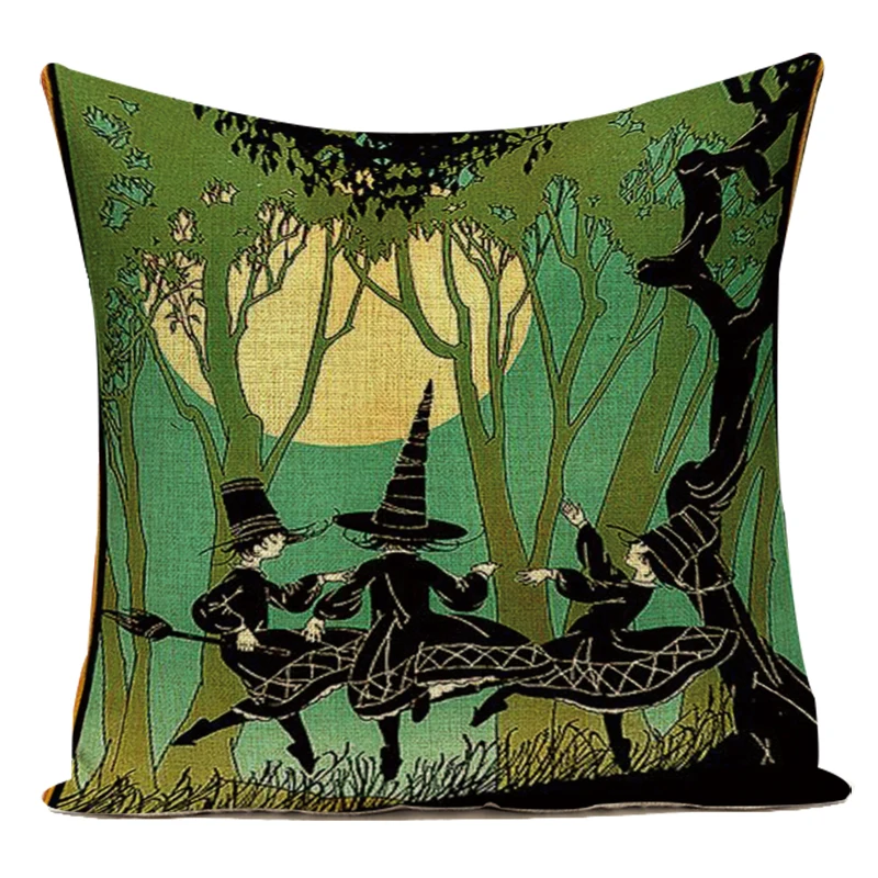 Чехол для подушки LSQDVQ Хэллоуин Тыква Лен/Хлопок 45x45 см