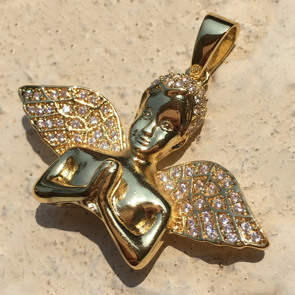 Хип хоп ювелирные изделия для мужчин женщин золото латунь Iced Out Micro Pave CZ камень