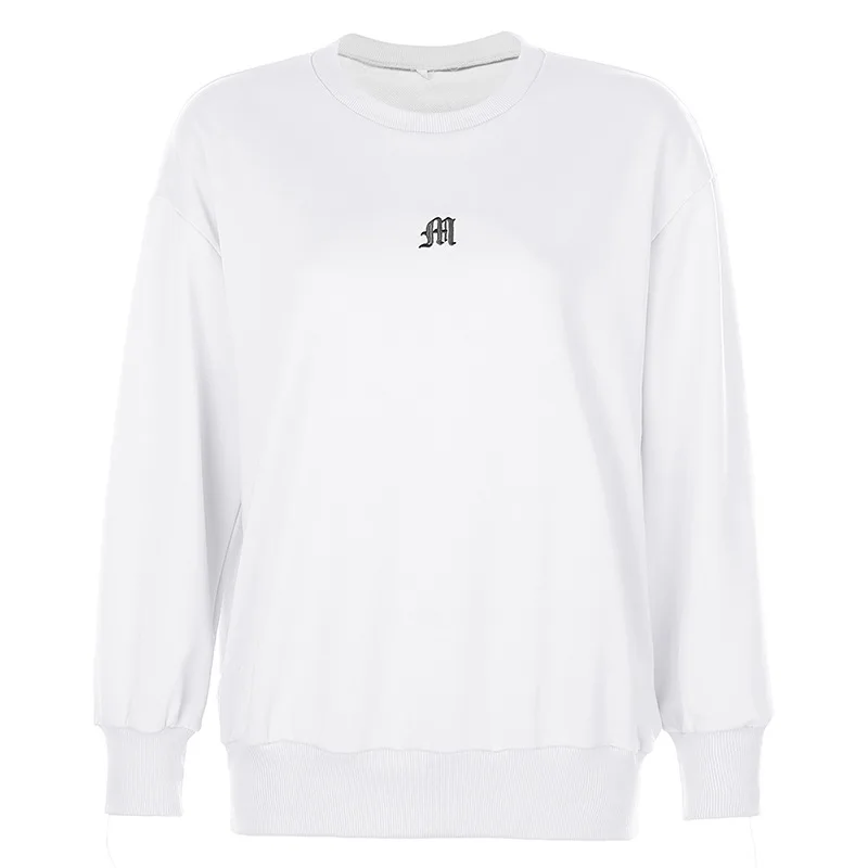 

Casual Solid Letter Pullover Sweatshirt Women Long Sleeve Oversize Streetwear Autumn Winter 2020 New Fashion Loose Top Sudaderas