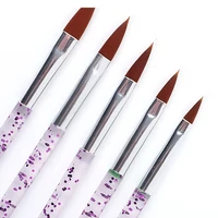 5pcs 1013151719mm nail art crystal brush acrylic uv gel builder painting dotting pen carving tips manicure salon brush tb31