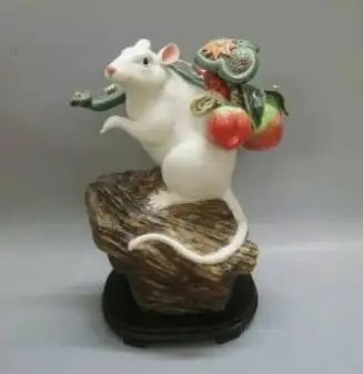 

Мышка Лунный Новый год крыса зодиакальный орнамент лучшая удача SAN shek wan керамика и фарфоровая кукла украшение ручной работы