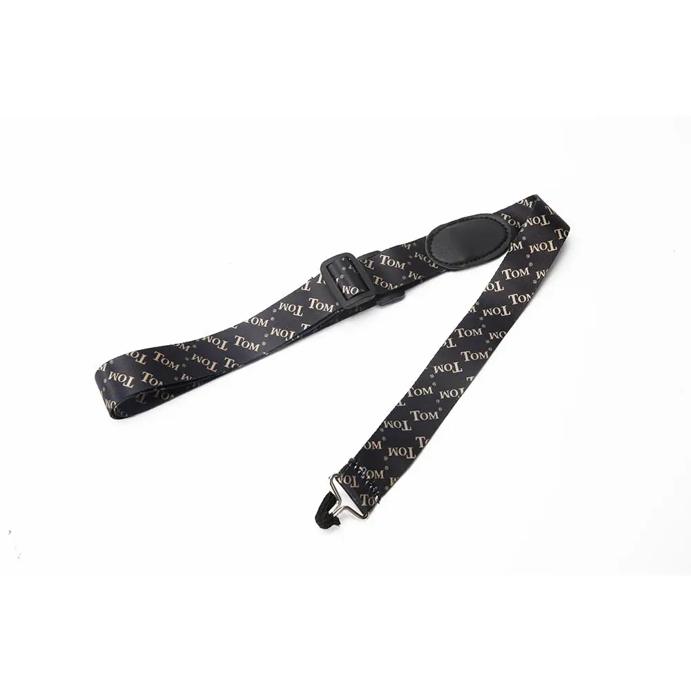 Шейный ремень крюк черный полиэстер Гавайские гитары Слинг инструмент