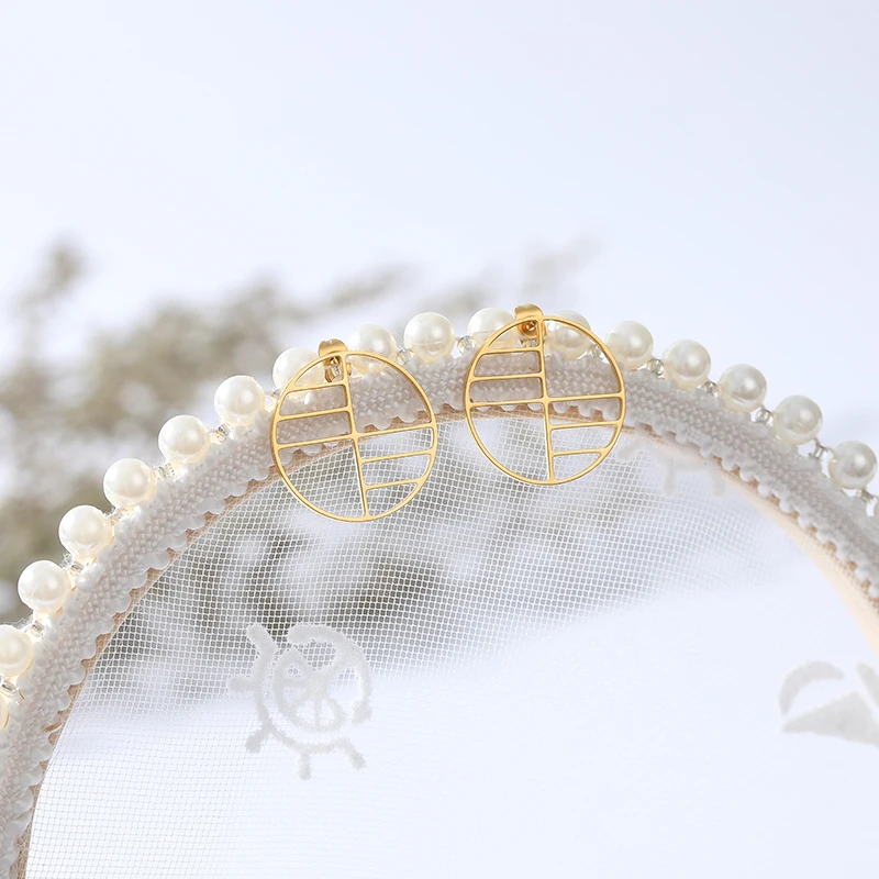 New to the ring ear Geometric semicircle Glamour woman jewelry Gold stainless steel earrings Gift for best fri | Украшения и