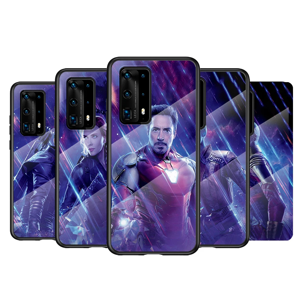 

Tempered Glass Cover Hero Marvel Avenger For Huawei P40 P30 P20 P10 Pro Plus Lite 5G 2019 Phone Case