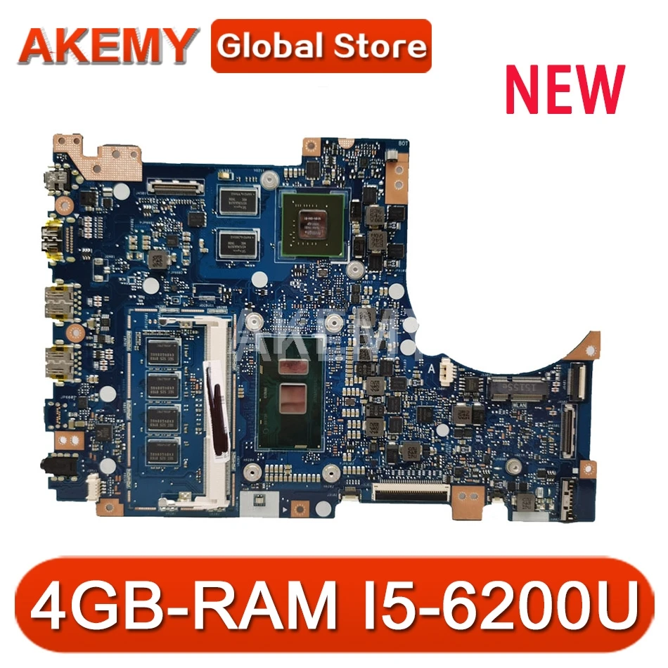 

Akemy TP301UJ motherboard for ASUS TP301UA Q303UA original mainboard 4GB-RAM I5-6200U/I5-6198U GT920M-2GB work motherboard