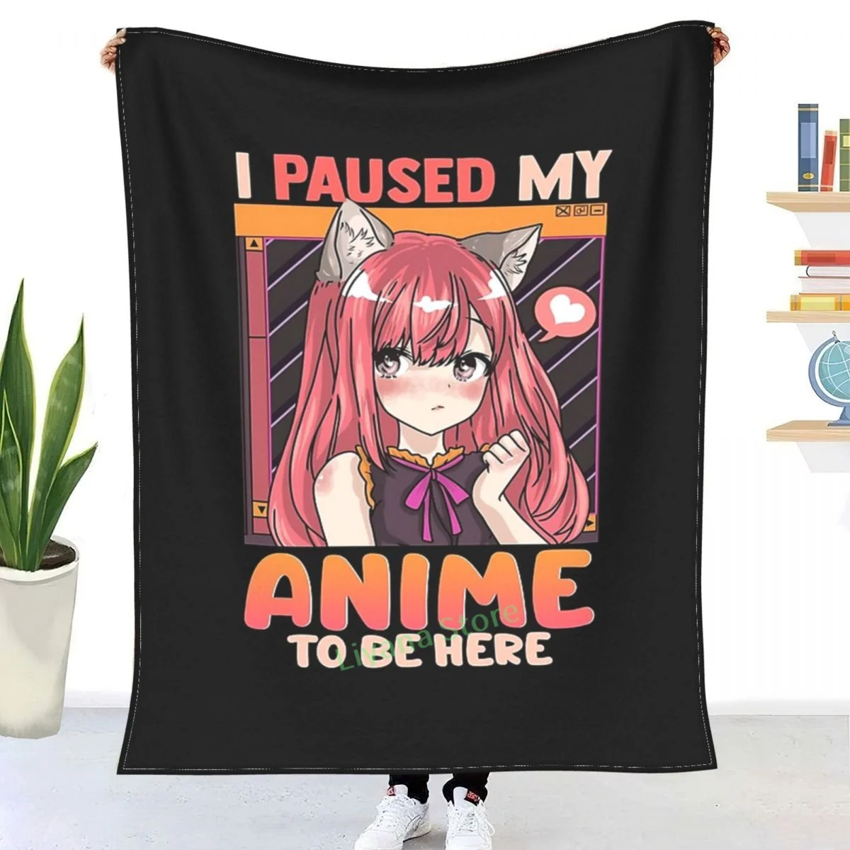 

I Paused My Anime To Be Here Funny Kawaii Girl Throw Blanket 3D printed sofa bedroom decorative blanket children adult Christmas