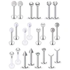 Серьги-гвоздики с внутренней и внешней резьбой, 22 шт., 16 г