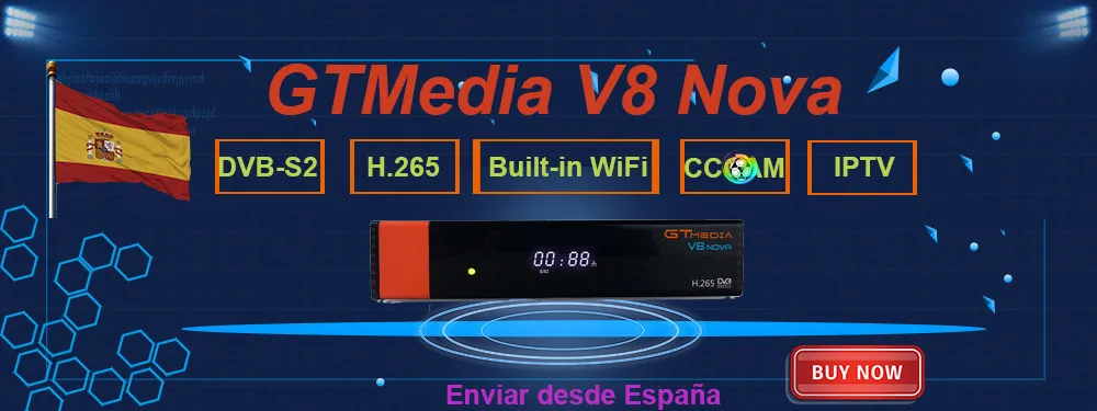 Gtmedia v9 nova спутниковый искатель бесплатно cccam cline для 1 года Европа freesat v9 ccam Испания DVB-S2 parabole спутниковый ресивер