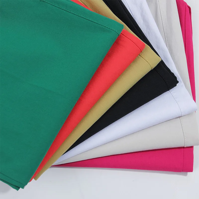 Брюки женские белые прямые до щиколотки на тонкой резинке весенние размера плюс