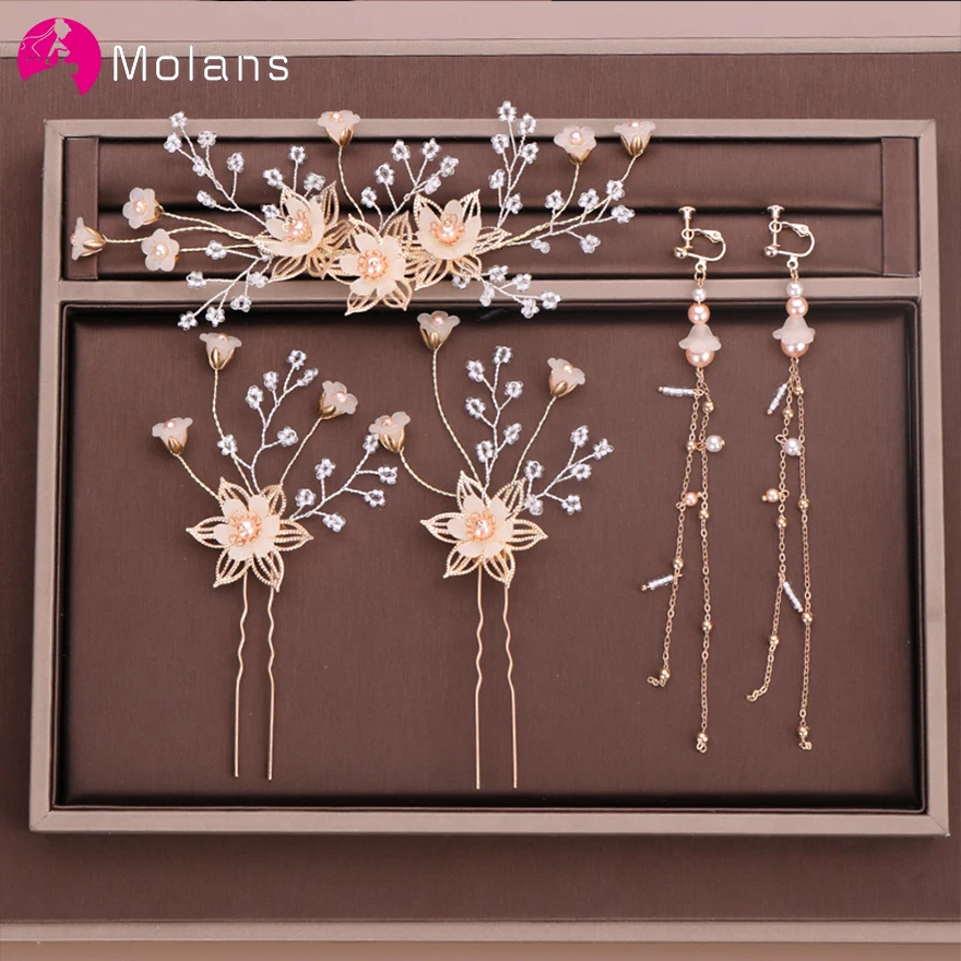 Женские Цветочные заколки-клипсы ручной работы свадебные аксессуары из сплава