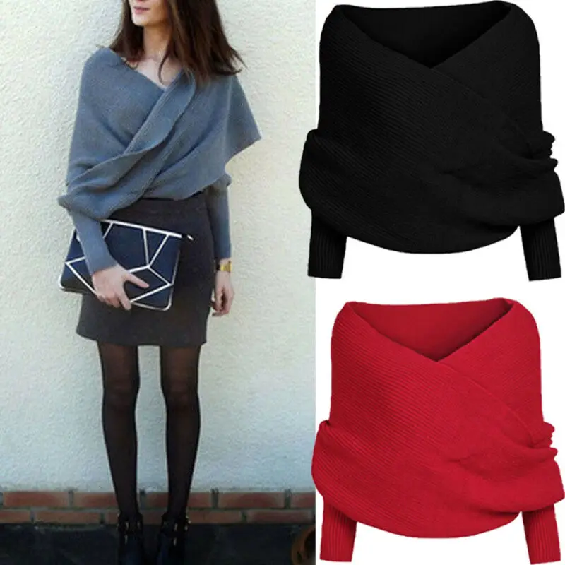 

Women Autumn Winter Warm Soft Knitting Wool Long Sleeve Knitted Loose Sweater Outwear Coat Casual Sweater Top Solid