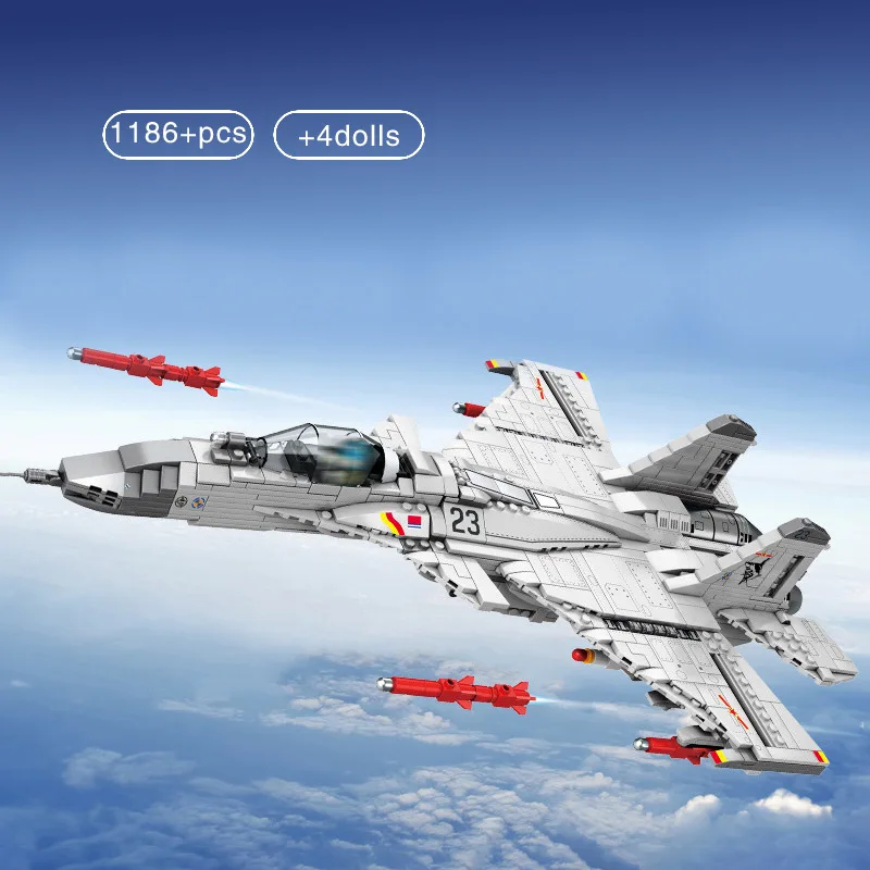 SEMBO 1186 штук военный китайский техник J-15 Перевозчик истребитель Летающая акула