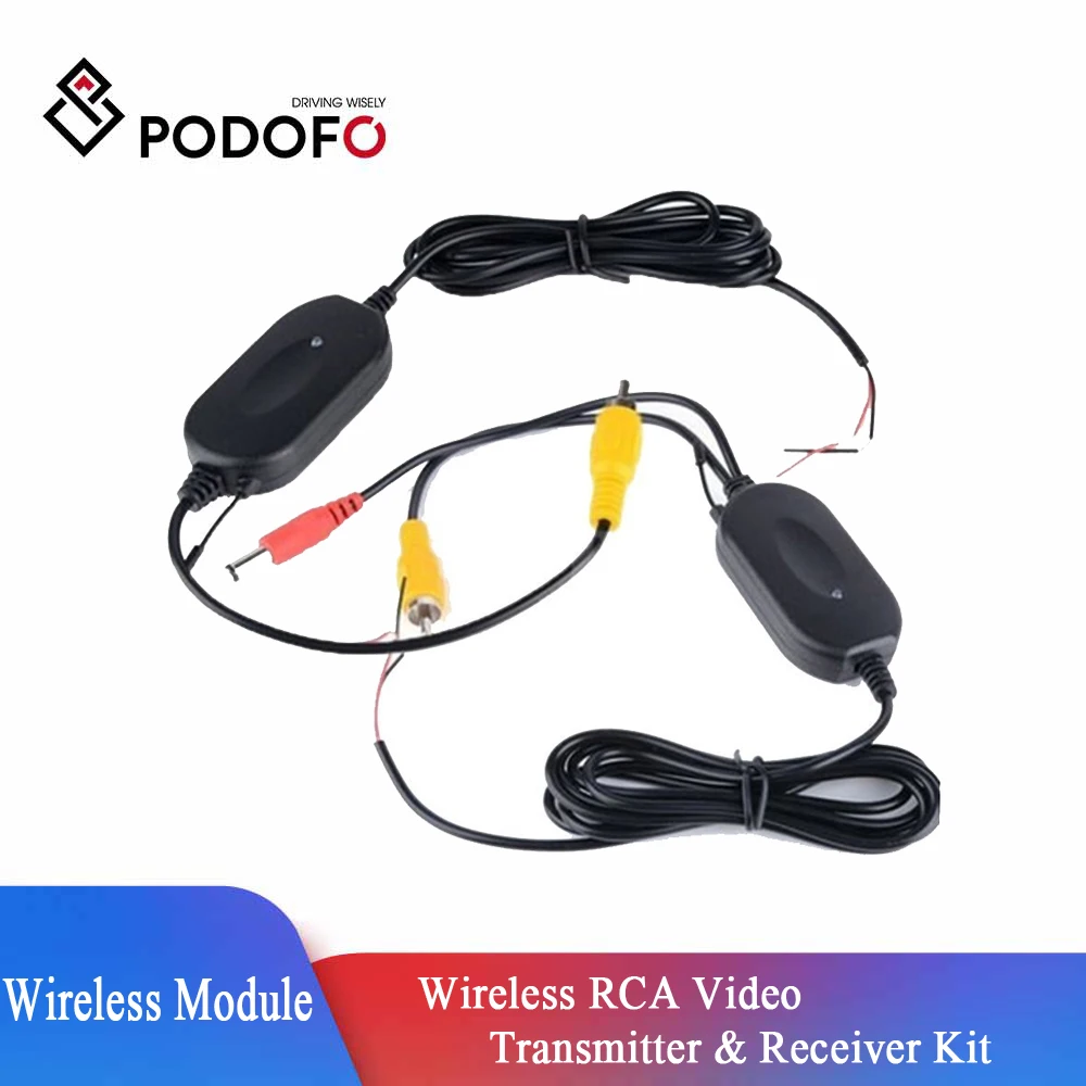 Podofo 2 4 ГГц Беспроводной заднего вида Камера RCA видео передатчик и приемник Kit для