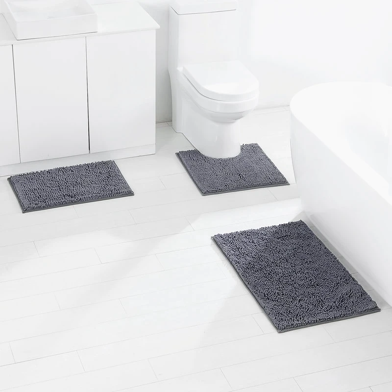 Offerte Set Di Tappeti Da Bagno 6 Pezzi Tappeto Da Bagno In Ciniglia Antiscivolo S Tappetini Da Bagno Shaggy In Peluche Assorbenti Lavabili Per Vasca, Doccia-cammello E Grigio