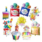 1 шт., подарок на день рождения, в полоску, в горошек, трехслойное украшение для торта, украшение для вечеринки на день рождения, воздушный шар из алюминиевой пленки