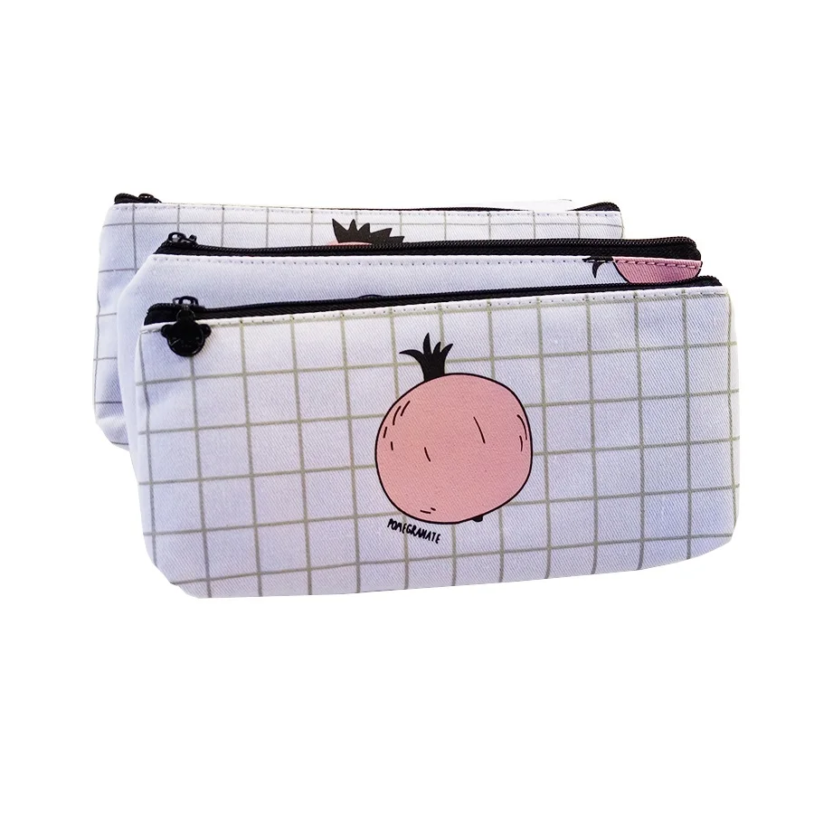 

10Pcs/lot Kawaii Pomegranate Strawberry School Pencil Case Cute Canvas Pen Bag Stationery Office School Supplies Wholesale