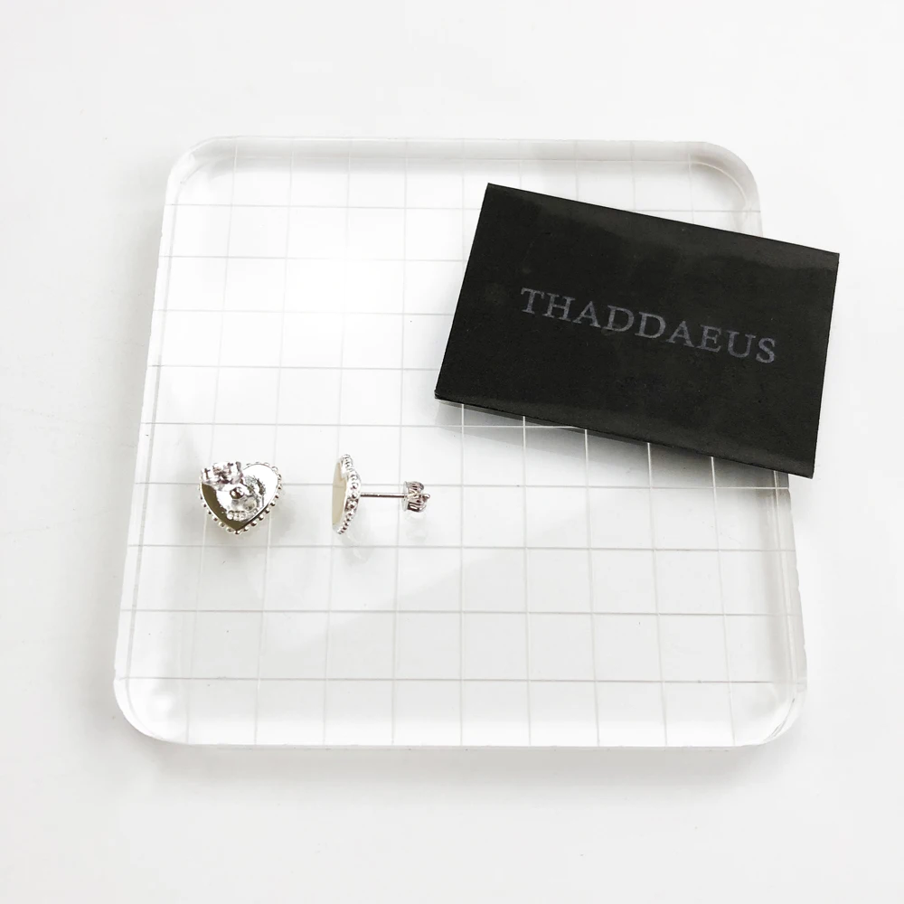 Серьги гвоздики в форме сердца Shell европейский стиль модные блестящие ювелирные