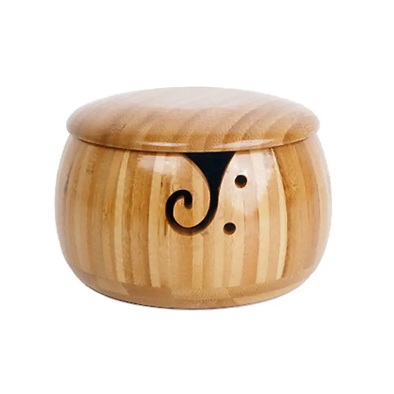 Деревянная миска для ручной вязки держатель хранения пряжи вязания крючком | Дом