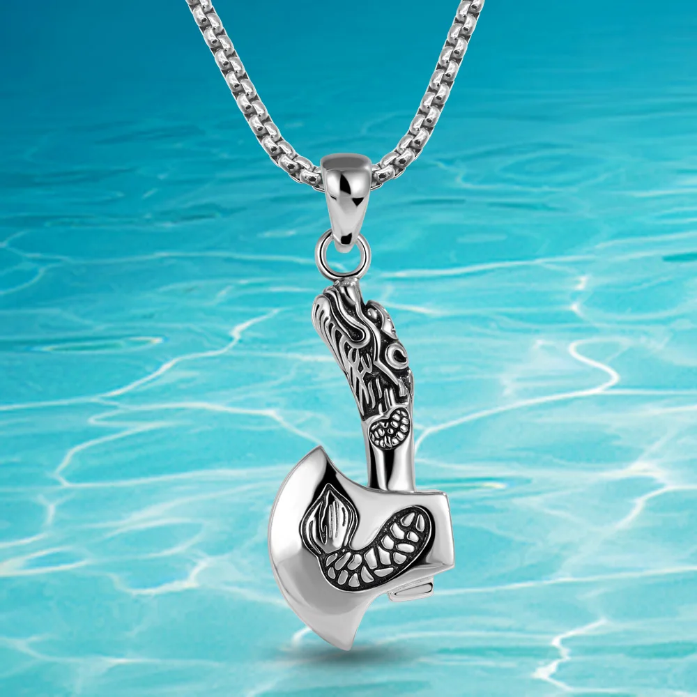 Цепочка мужская дракон-Викинг с изображением головы хвоста подвеска в виде