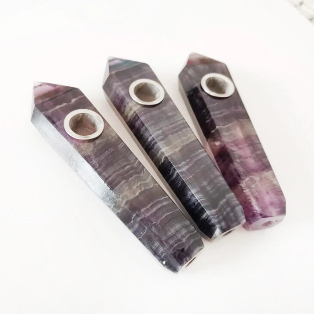 Натуральный флюорит курительная трубка хрустальный камень держатель для табака