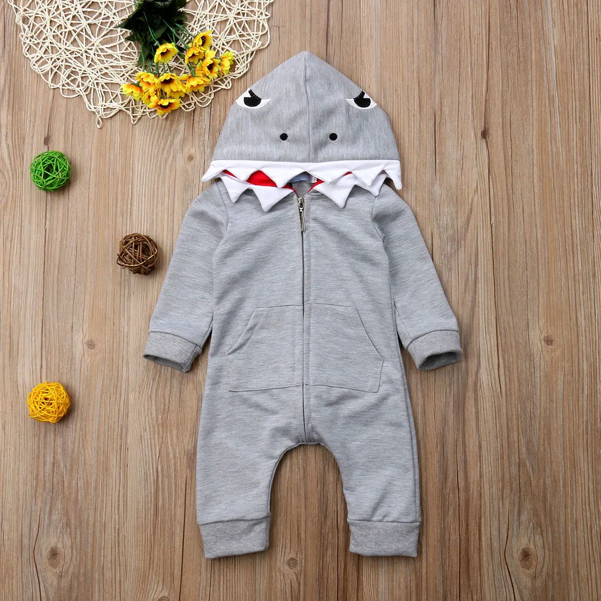 

Baby Shark Long Sleeve Hooded Romper Boys Girls Playsuit Spring Autumn Baby Kids Outfits 0-24M Newborn Costume