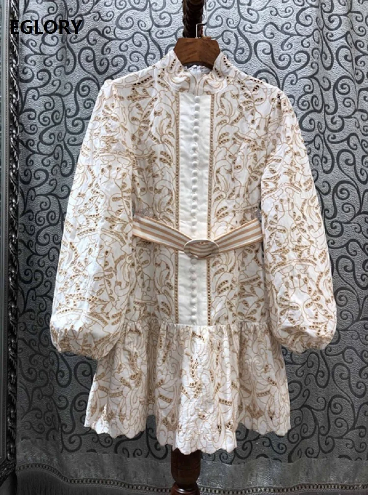 Женское ажурное платье туника на пуговицах Повседневное мини в полоску с