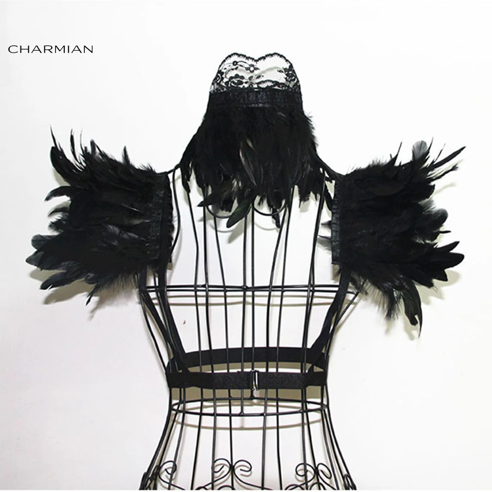 Шарф-воротник женский с перьями в викторианском стиле | Женская одежда