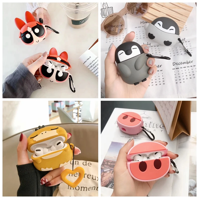 Для AirPods Pro Чехол 3D Милый Забавный инопланетянин кавайный мультяшный чехол для наушников для AirPods 3 Мягкий защитный чехол с крючок карабина
