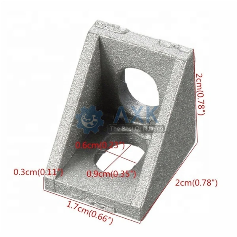 

10/20/25pcs Aluminum 2020 Corner Bracket Fittings 20x20x17mm Corner Angle Bracket for Connector Aluminium Profile CNC Router