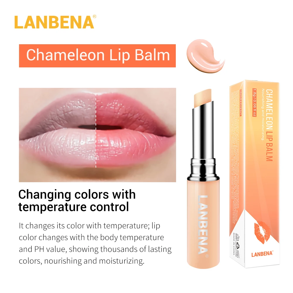 LANBENA Chameleon Lip Balm Rose Hyaluronic Acid Moisturizing Nourishing Plumper Lines Natural Extract Makeup Lipstick |