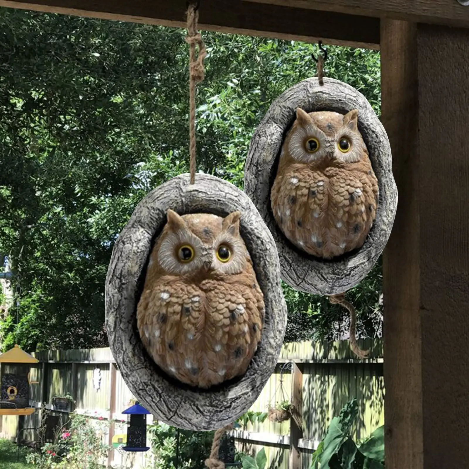 

Garden Owl Tree Statue Ornaments Wall Decoration Hanging Owl Funny Gift Outdoor Pendant Home Ornaments