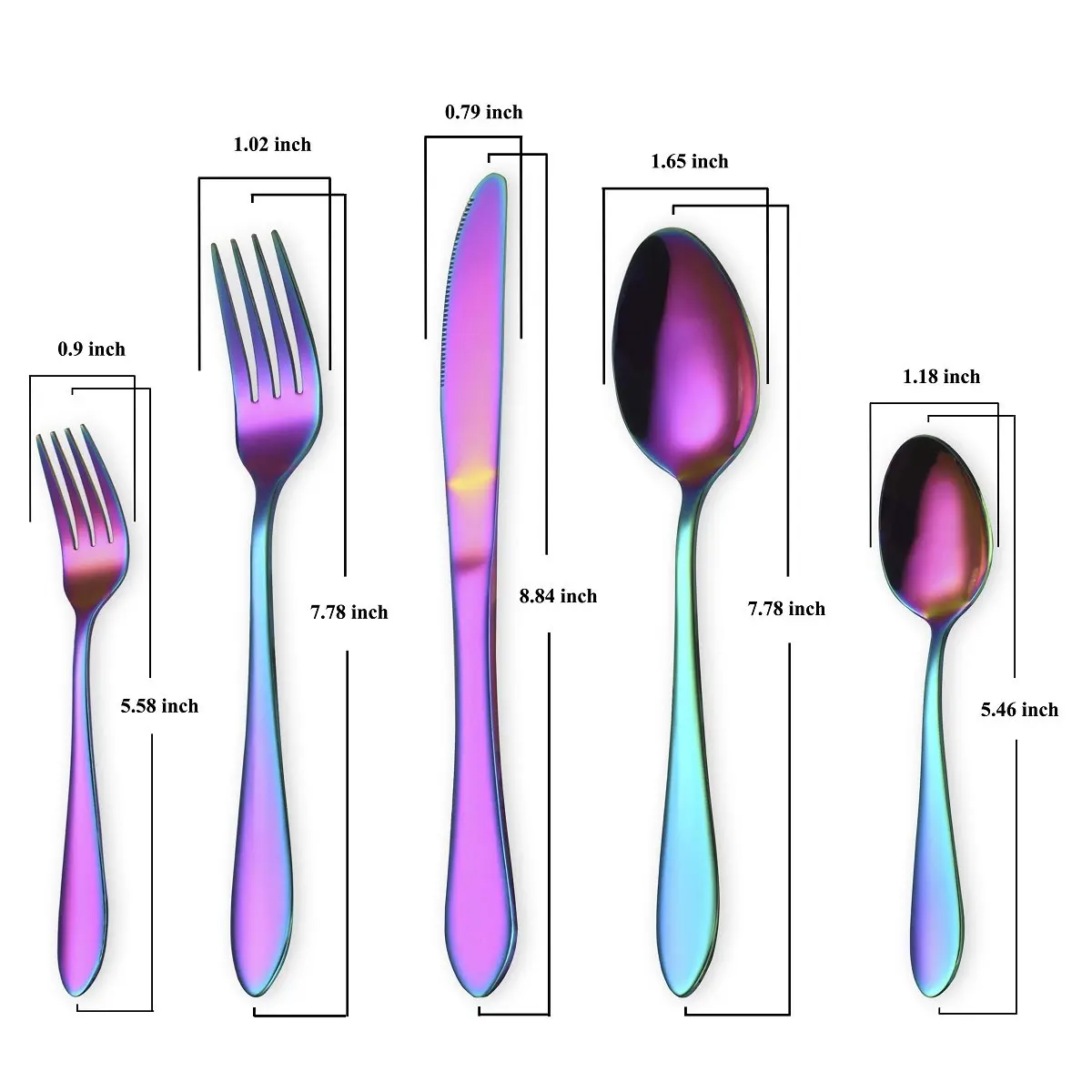 Набор радужных столовых приборов 30 шт. столовая посуда из нержавеющей стали