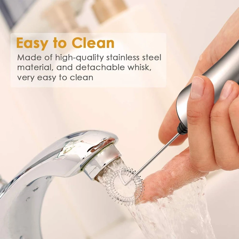 

Rechargeable Milk Frother, Electric Handheld Foam Maker High Torque Motor, Whip Foamer Drink Mixer For Coffee Art, Cappuccino, H