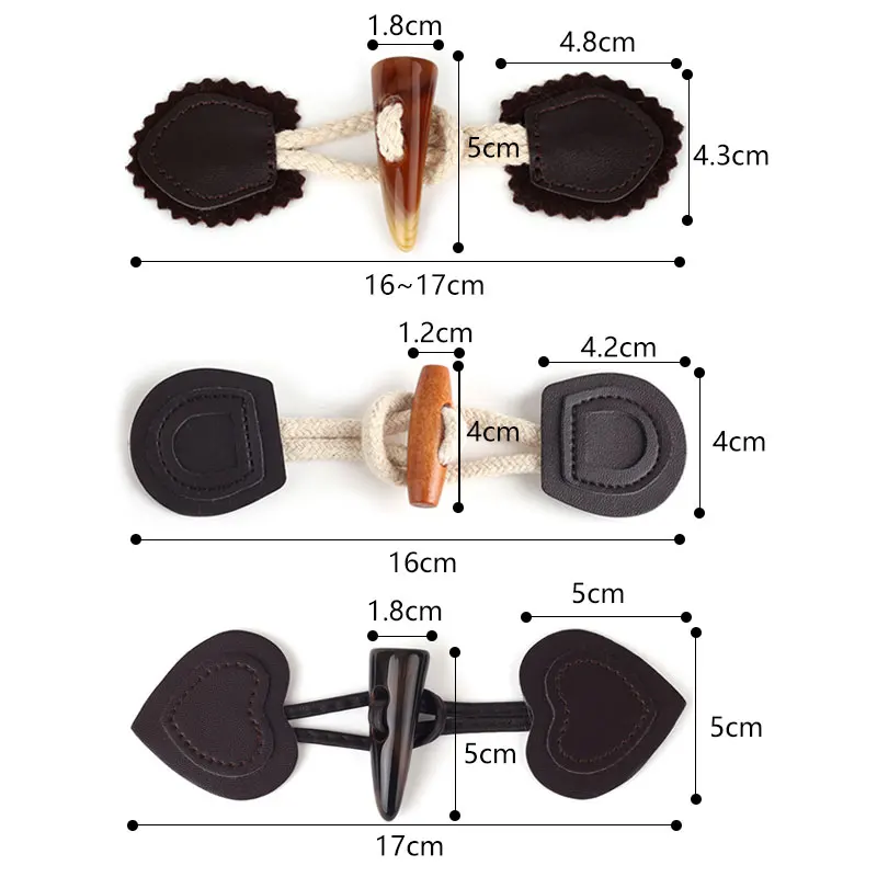 PU Leather Horn Buttons Duffle Coat Accessories Classcial Clasp Wooden Toggle Fastenings Cardigan Decor DIY | Дом и сад
