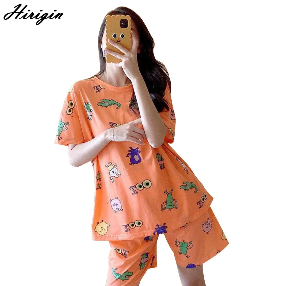 Женская пижама с рисунком крокодила для девочек Повседневная одежда короткими